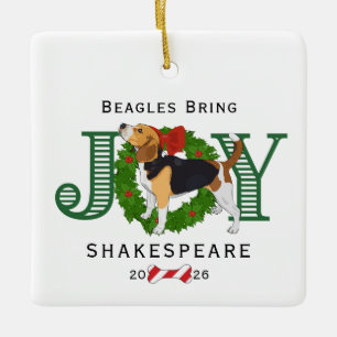Ornamento De Cerâmica Beagles Trazem Alegria Coroa