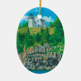 Ornamento De Cerâmica Bear Island Light Painting