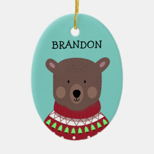 Ornamento De Cerâmica Bear Natal