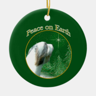 Ornamento De Cerâmica Bearded Collie Peace