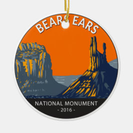 Ornamento De Cerâmica Bears Ears Monumento Nacional Utah Vintage