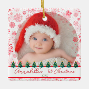 Ornamento De Cerâmica Bebê 1rua Floco de Neve Floco de Natal Árvore de N