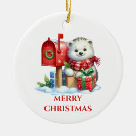Ornamento De Cerâmica Bebê bonito, Urso Polar Natal