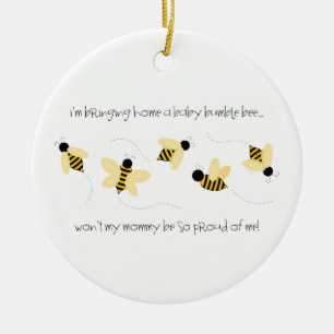 Ornamento De Cerâmica Bebê Bumble Bee