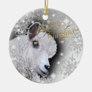 Ornamento De Cerâmica Bebê de Cabra de Natal ADICIONA Sua Foto