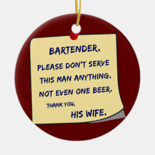 Ornamento De Cerâmica Bebê de cerveja Caro Bartender