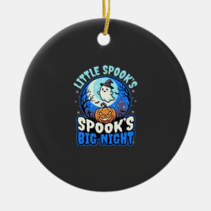 Ornamento De Cerâmica Bebê Fantasma ao Luar de Halloween