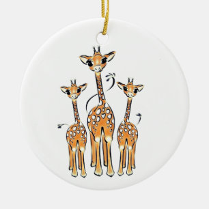 Ornamento De Cerâmica Bebê girafas bonitinho, animais safari