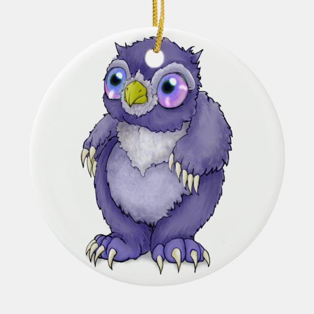 Ornamento De Cerâmica Bebê Owlbear (Frente)