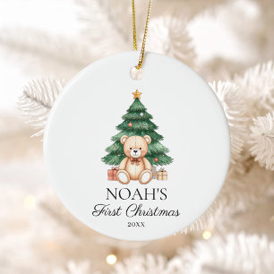 Ornamento De Cerâmica Bebê Primeiro Natal