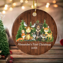 Bebê Primeiro Natal Animais Florestais Russos