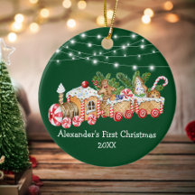 Bebê Primeiro Natal Pão-Gingerpão Trem Luzes