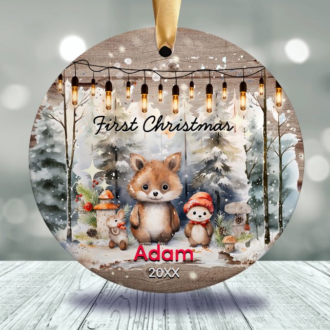 Ornamento De Cerâmica Bebê russo primeiro bebê de Natal (Criador carregado)