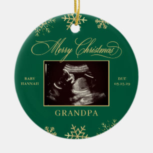 Ornamento De Cerâmica Bebê Sonograma Vovô Vovô Ultrasom Natal