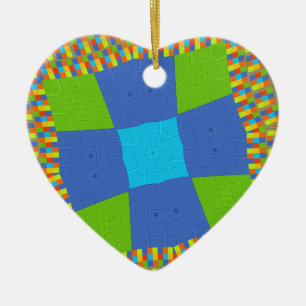 Ornamento De Cerâmica Bebê verde-verde-azul-verificado