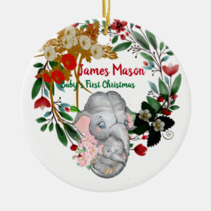 Ornamento De Cerâmica Bebês 1rua Natal Fofal Verde Botânico