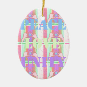 Ornamento De Cerâmica Bebês Crianças Paz Amor Unidade Hakuna Matata desi