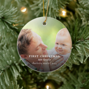 Ornamento De Cerâmica Bebês novos papais Primeira Foto de Natal