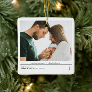 Ornamento De Cerâmica Bebês Primeiro Anúncio de Parto Feliz de Natal
