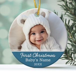 Ornamento De Cerâmica Bebês Primeiro Natal