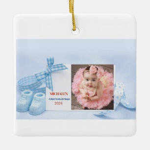 Ornamento De Cerâmica bebês primeiro natal