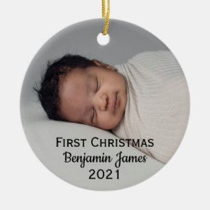 Ornamento De Cerâmica Bebês Primeiro Natal Personalizado Moderno Cerâm