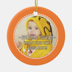 Ornamento De Cerâmica Bebês SweetBabyCarrots Primeiro Natal Laranja