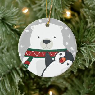 Ornamento De Cerâmica Bebida De Pinguim Gelada Beba Feliz Natal