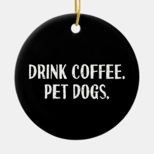Ornamento De Cerâmica Bebida Divertida Café Animais Cachorros Fofos Aman