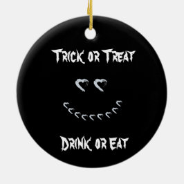 Ornamento De Cerâmica Bebida Halloween ou Come Ornament