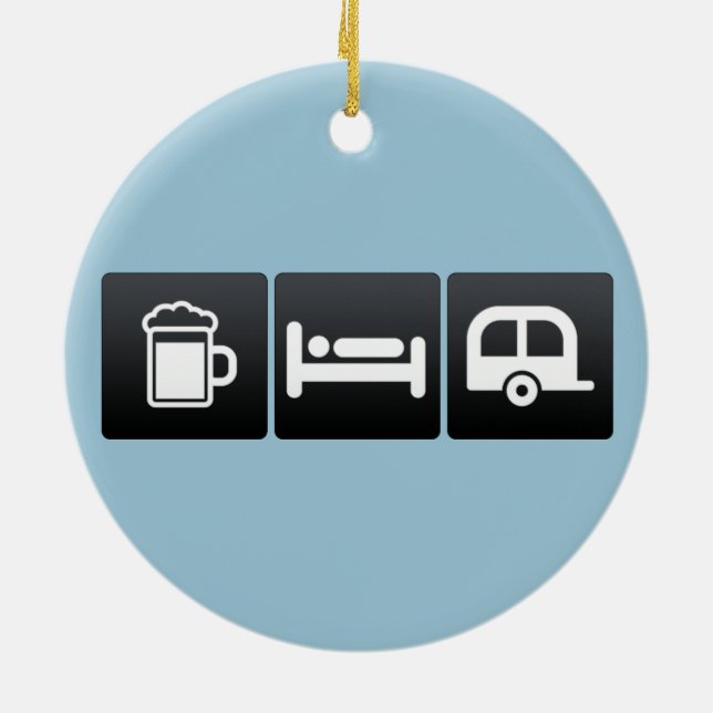 Ornamento De Cerâmica Bebida, sono e campistas (Traseira)