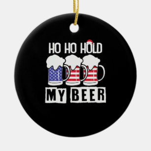 Ornamento De Cerâmica Beer Drinker Ho Ho Segurar Minha Cerveja USA Anive