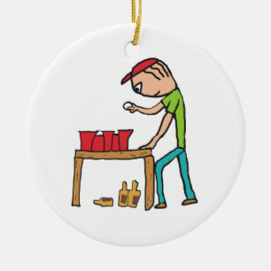 Ornamento De Cerâmica Beer Pong