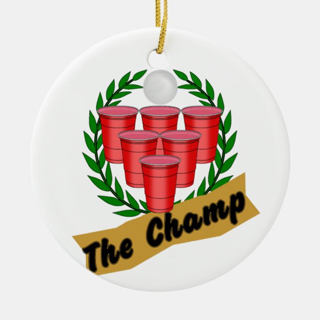 Ornamento De Cerâmica Beer Pong Champ (Frente)