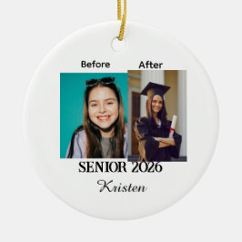 Ornamento De Cerâmica Before and after photo personalized graduation 