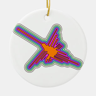 Ornamento De Cerâmica Beija-flor de Nazca Desenho Peru