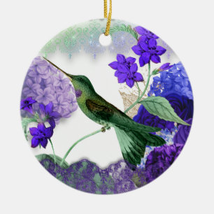 Ornamento De Cerâmica Beija-flor-verde, Oração da serenidade, flores r