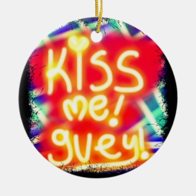 Ornamento De Cerâmica beije-me cara (Frente)