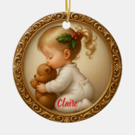 Ornamento De Cerâmica Beijo de Natal Aconchegante