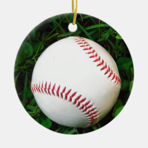 Ornamento De Cerâmica Beisebol Branco com Ponta Vermelha