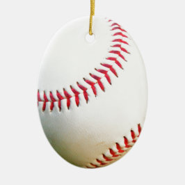 Ornamento De Cerâmica Beisebol Branco com Ponta Vermelha