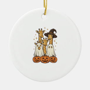 Ornamento De Cerâmica Bela Camisa de Halloween Girafa Fantasma Abóbora D