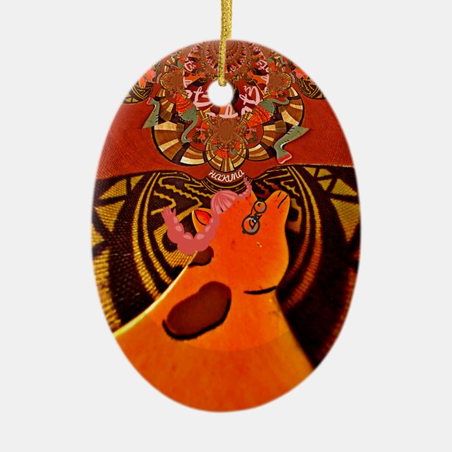 Ornamento De Cerâmica Bela e incrível Girafa ama animais safari (Frente)