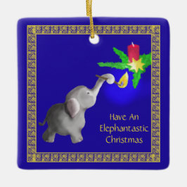 Ornamento De Cerâmica Bela Elefante de Bebê Ilumina o Natal da Vela
