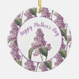 Ornamento De Cerâmica Belas Flores Lilás Dia das Mães