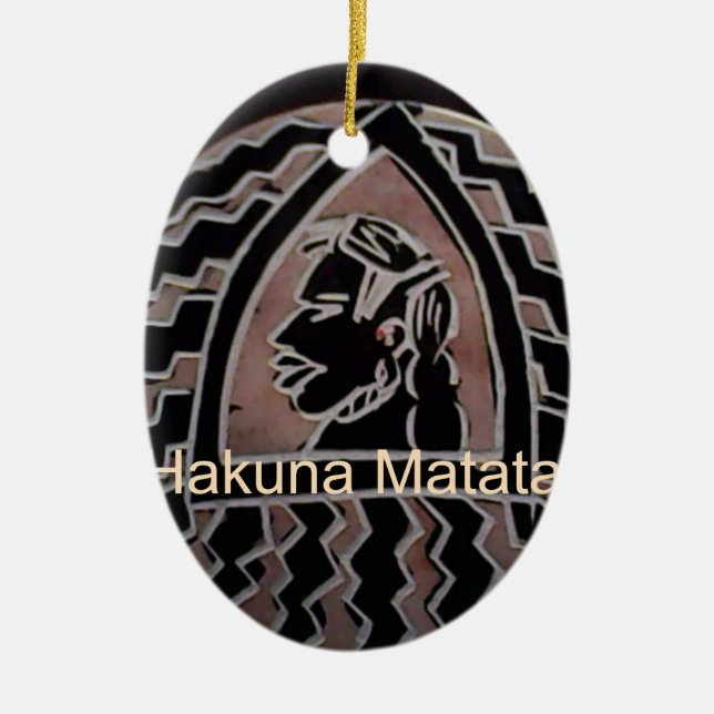 Ornamento De Cerâmica Beleza Africana: Bongo Maasai Retrai Arte Tribal (Frente)