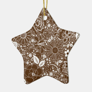Ornamento De Cerâmica Belezas Botânicas Brown START ORNAMENT