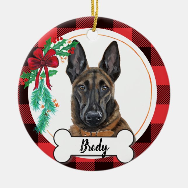 Ornamento De Cerâmica Belgian Malinois Dog Ornament (Frente)