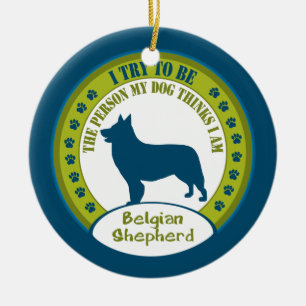 Ornamento De Cerâmica Belgian Shepherd   Christmas Ornament