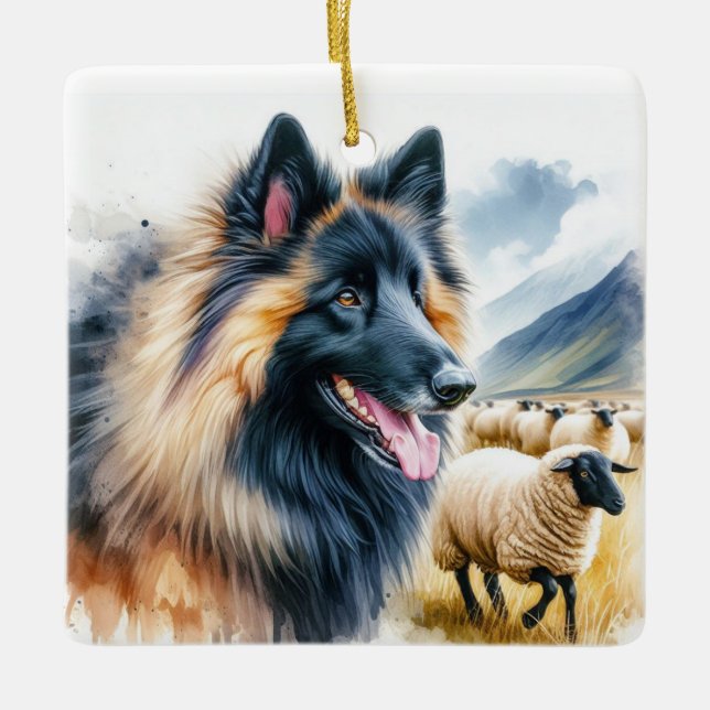 Ornamento De Cerâmica Belgian Tervuren (Frente)
